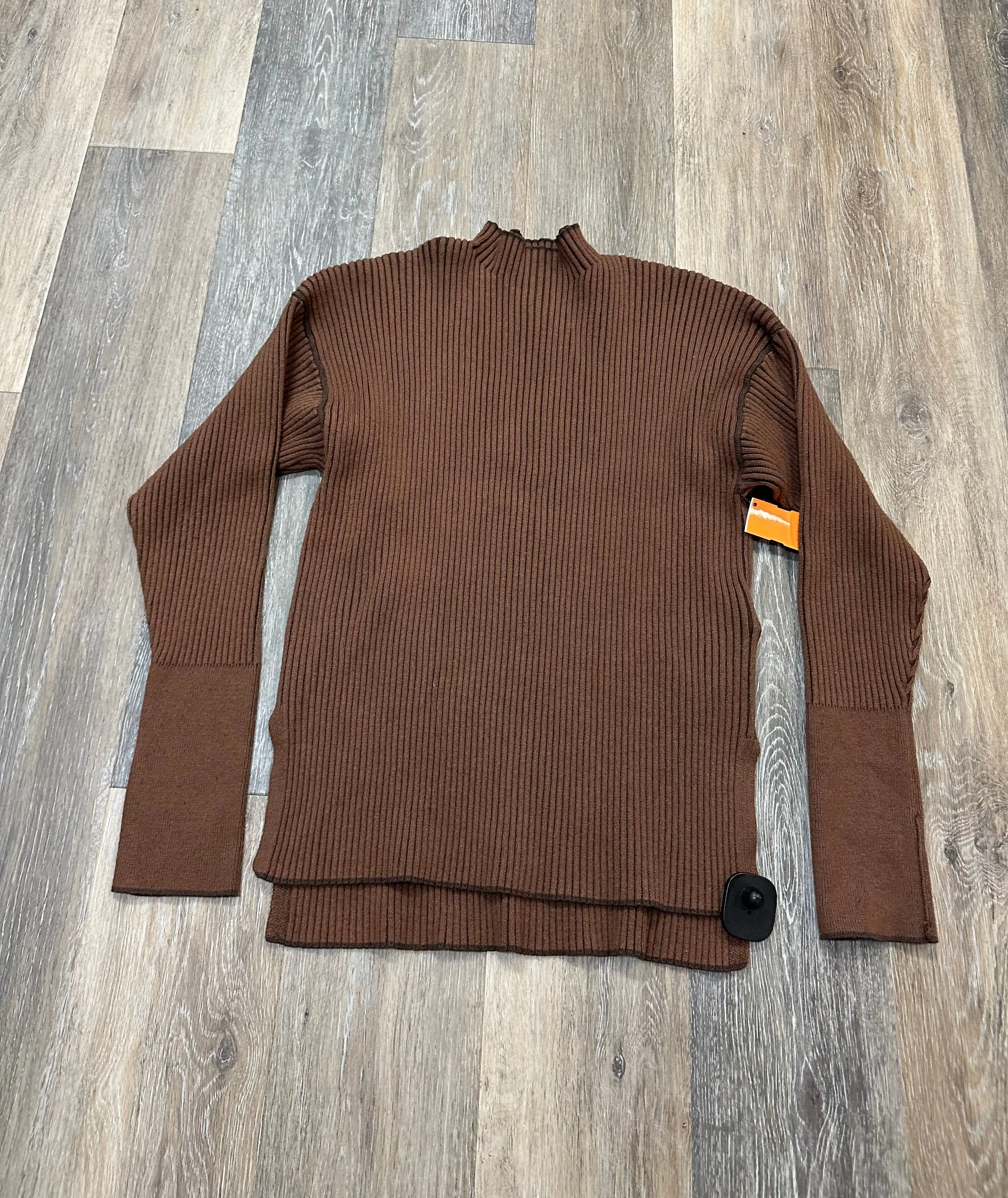 RibbedCuff WrinkleFree Structure Sweater By Varley In Brown, Size: Xs