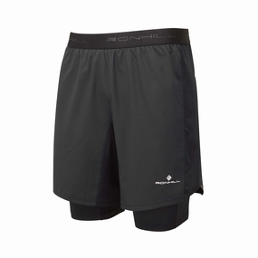 Safari wear Ronhill | Men's Tech 7" Twin Short - All Black