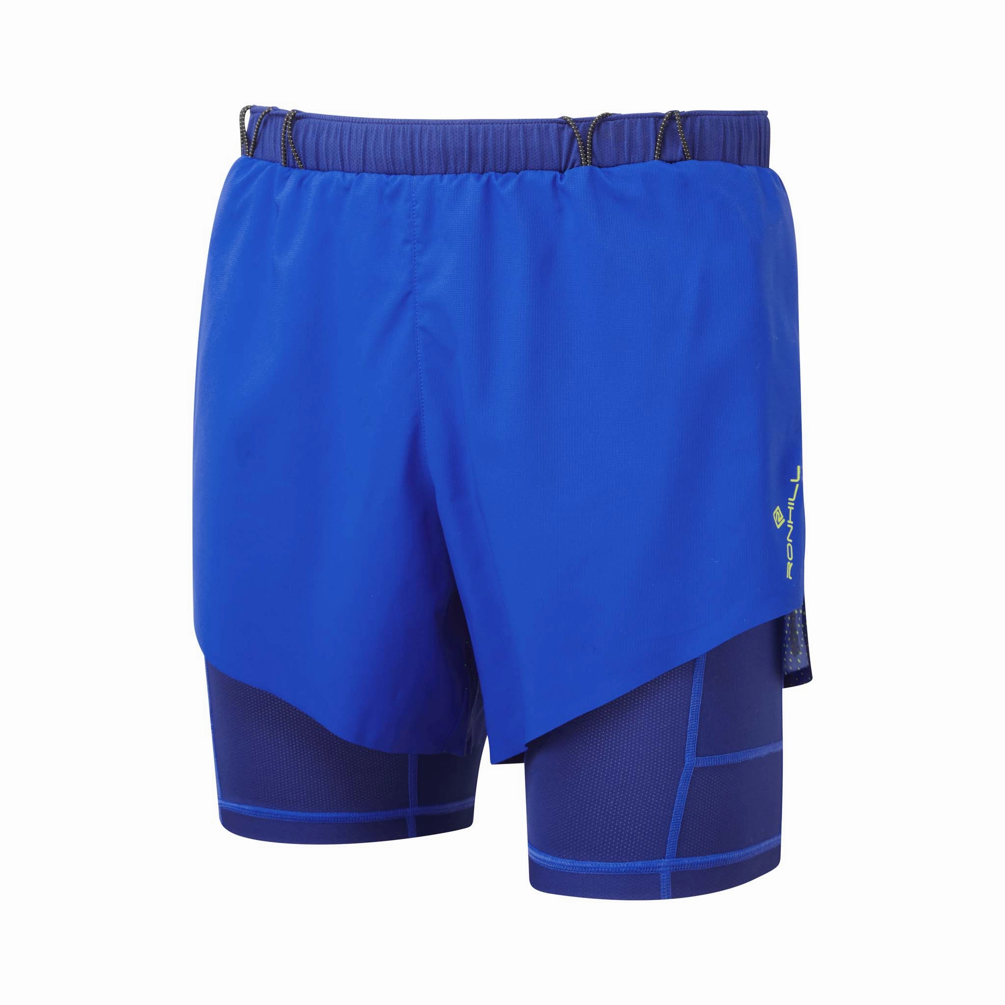relaxation Lightweight Frame Structure Ronhill | Men's Tech Race Twin Short - Azurite/Citrus Fade