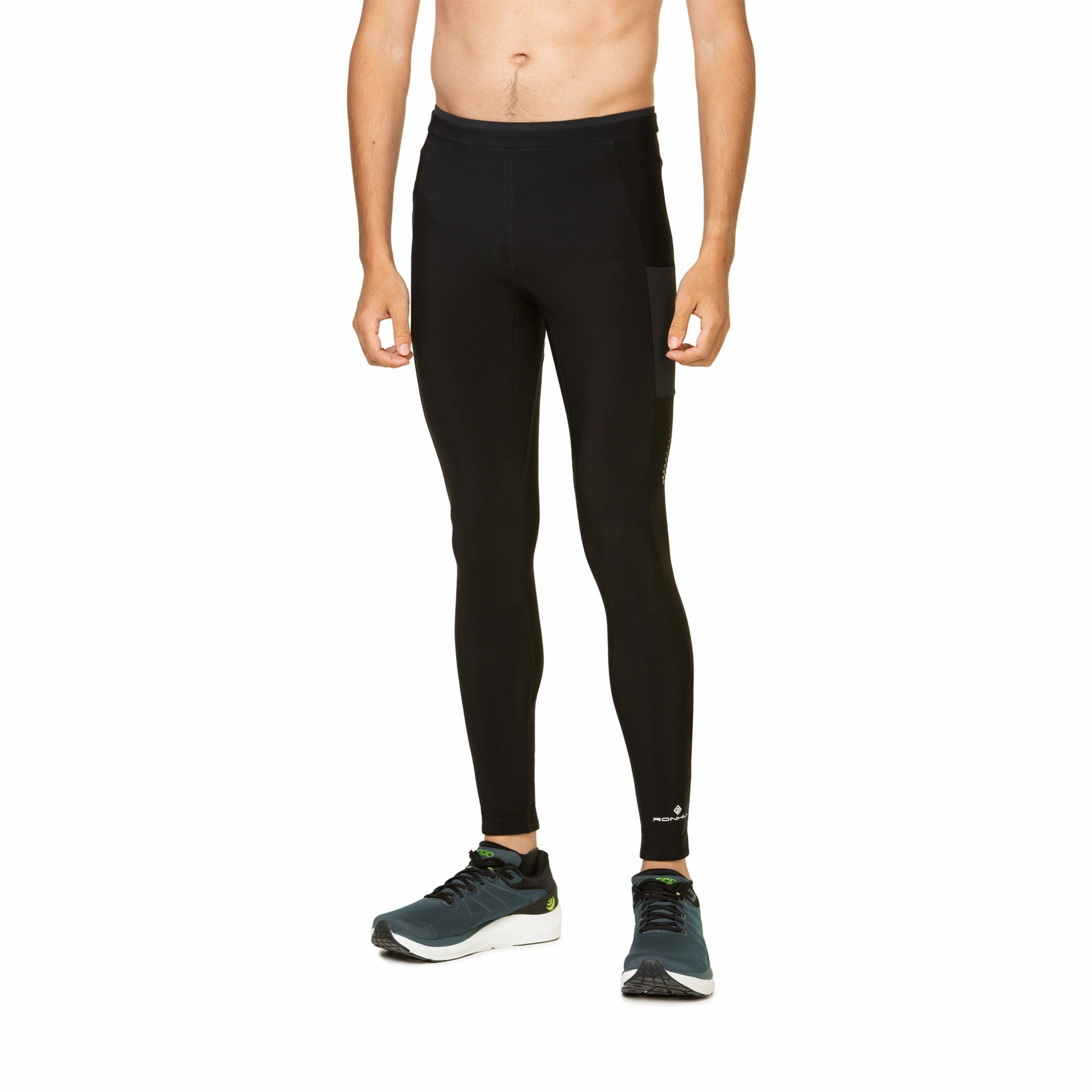 Ronhill | Men's Tech Winter Tight - All Black runway Zippered Pockets