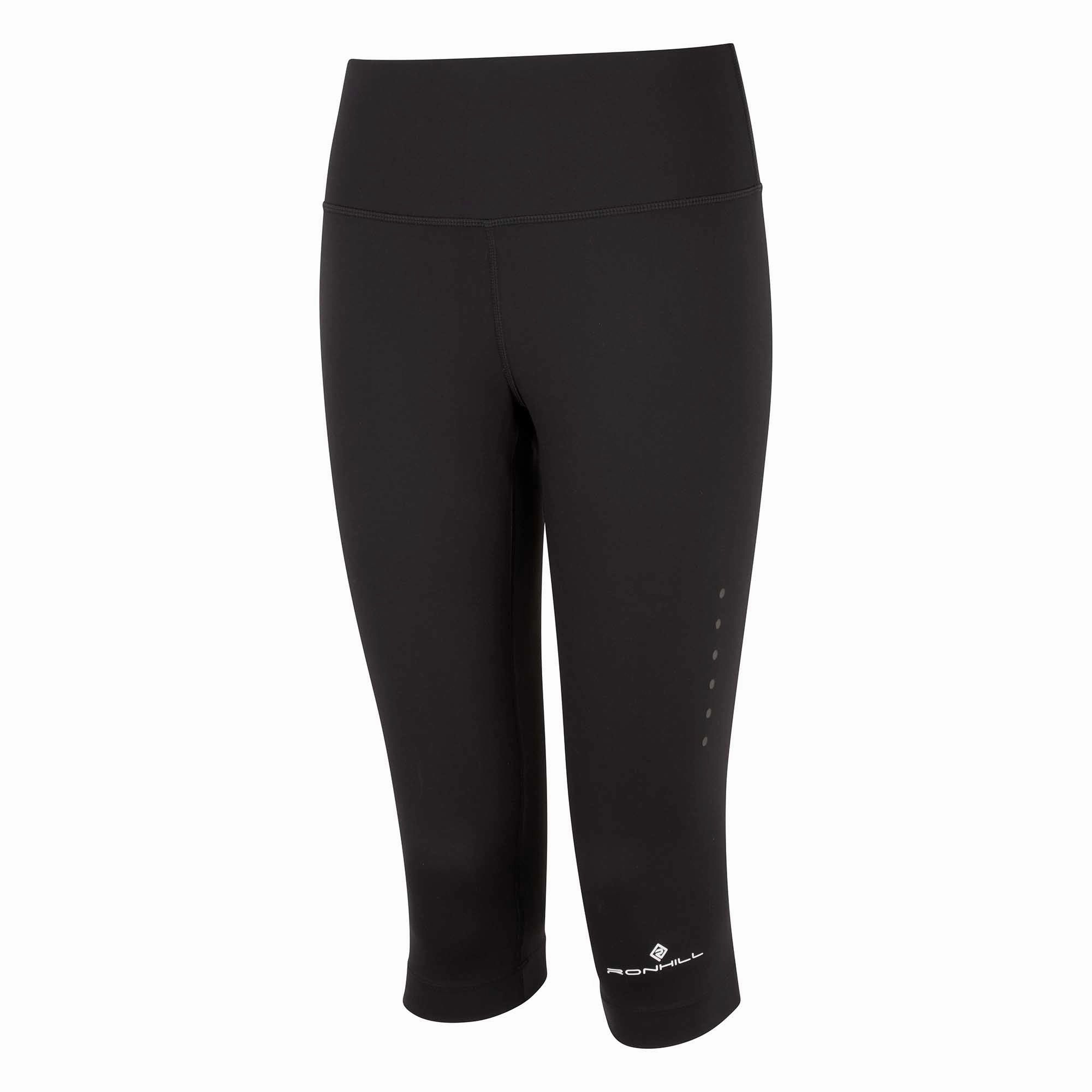 Ronhill | Women's Core Capri - Black zipper pull venue detail