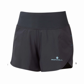 Ronhill | Women's Tech 4.5" Short - Black/Aquamint Irritation Free Edging