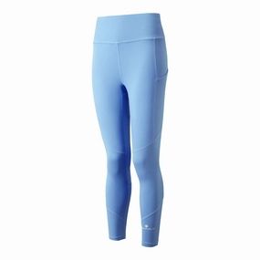 Ronhill | Women's Tech Crop Tight - Lake Blue print venue Layered Compression Zones