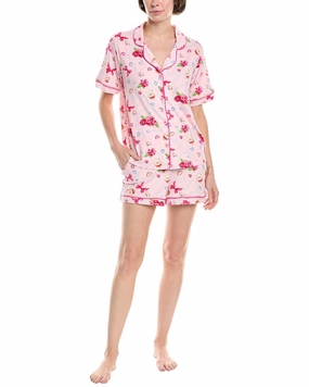 Cozy Fleece Backing Room Service 2pc Lola Pajama Shirt & Short Set