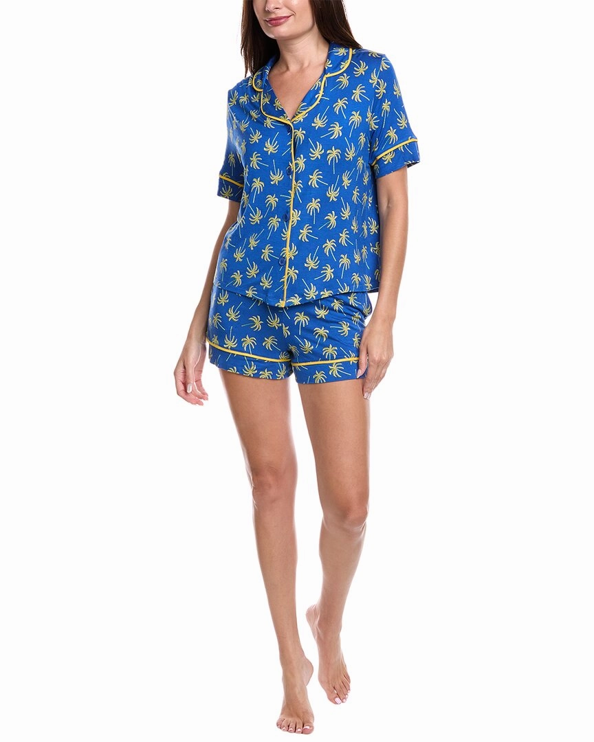 Room Service 2pc Aspen Shirt & Short Pajama Set Odor Control Technology Flatlock Seams