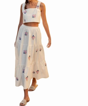 Organic Cotton Blend Rosemoor Skirt Set In Off White