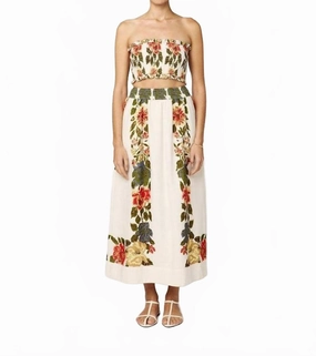 Multi Pocket Design Ruby Top & Midi Skirt Set In Juliet