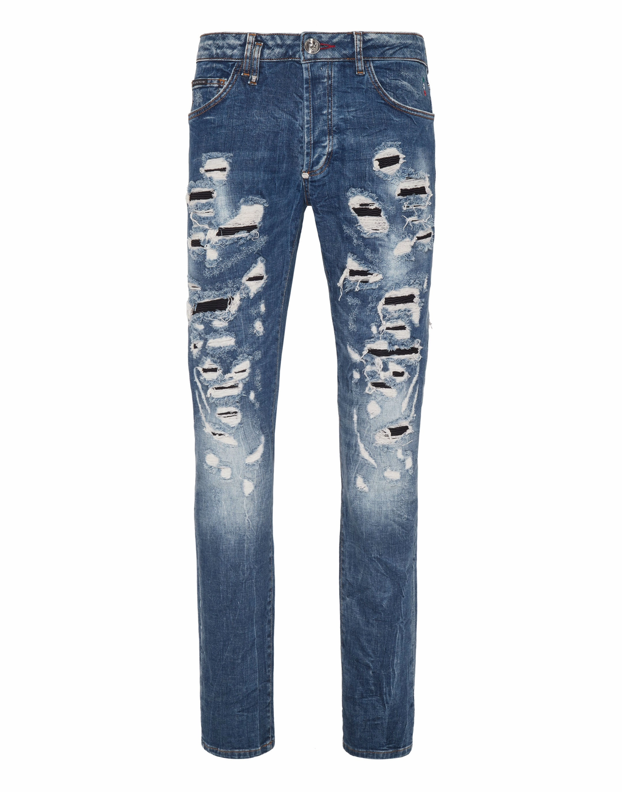 Vintage Wash Denim Trousers Super Straight Cut