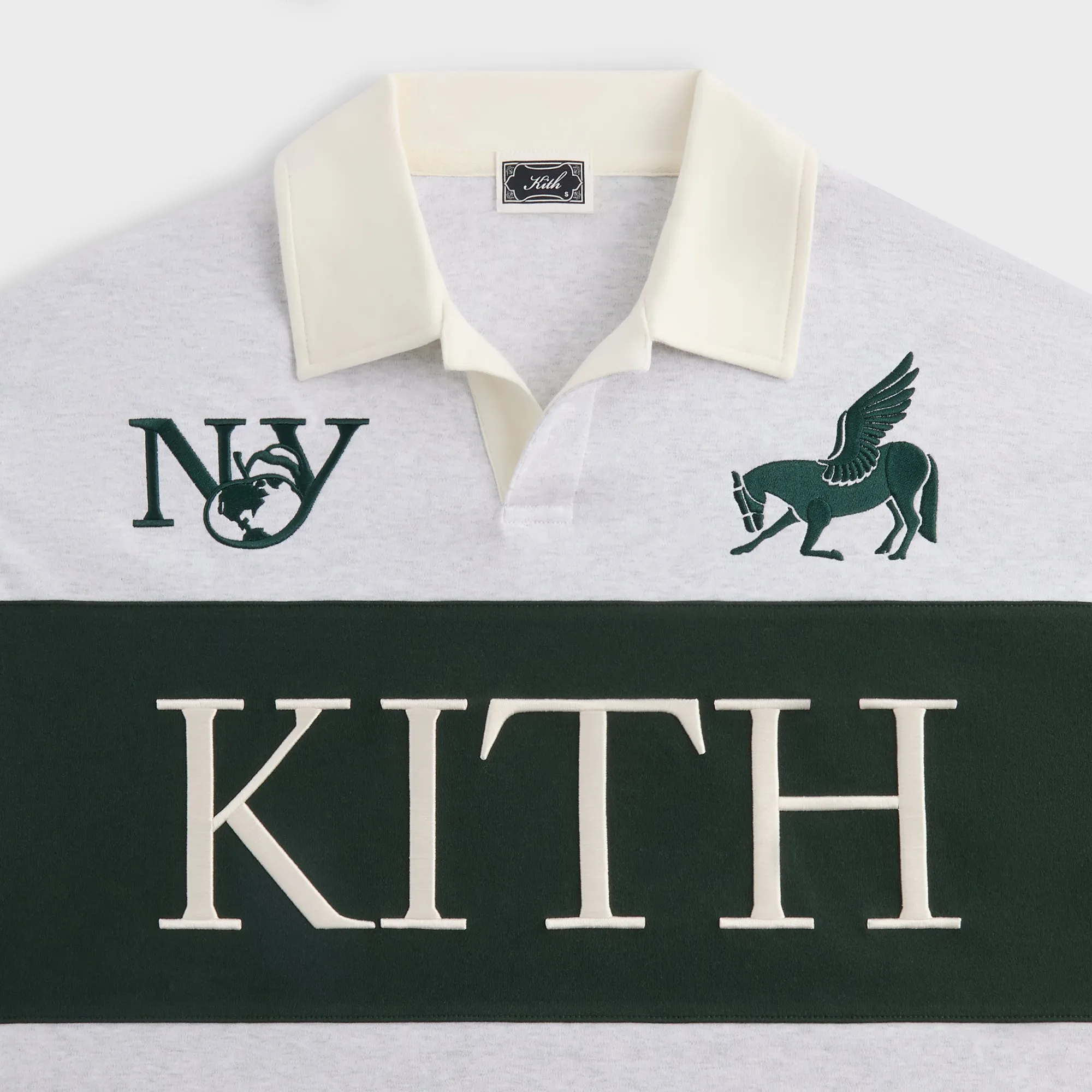 Kith Rugby Nelson Collared Pullover - Light Heather Grey Club Event