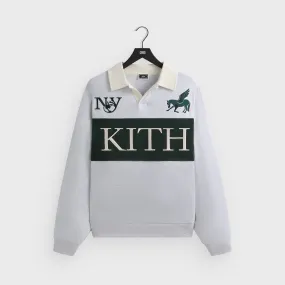 Kith Rugby Nelson Collared Pullover - Light Heather Grey Sporty Look