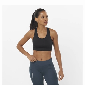 Salomon | Women's Cross Run Sports Bra - Deep Black Wide Band