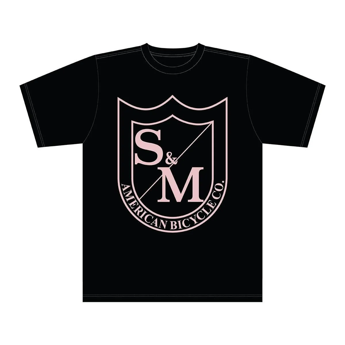 Breathable mesh panel S&M Big Shield T-Shirt - Pink On Black