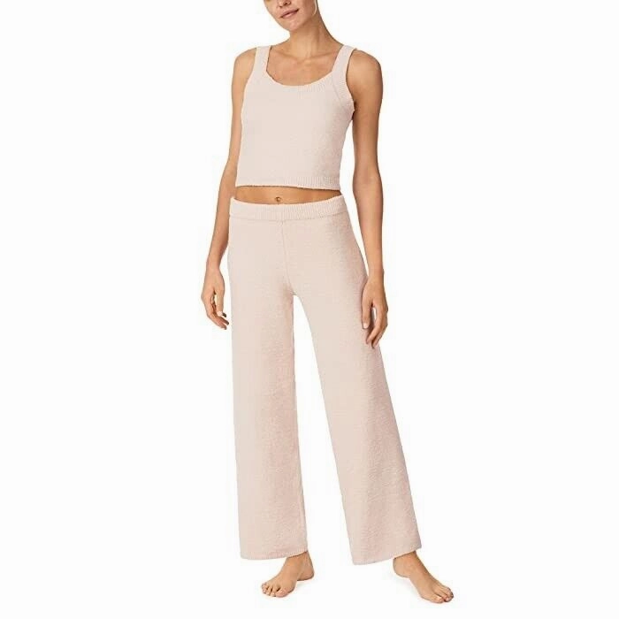 Hygroscopic Fiber AllDay Comfort Sanctuary Pajama Sets Womens Large Blush Cropped Cami Wide Leg Sleeveless ERK511
