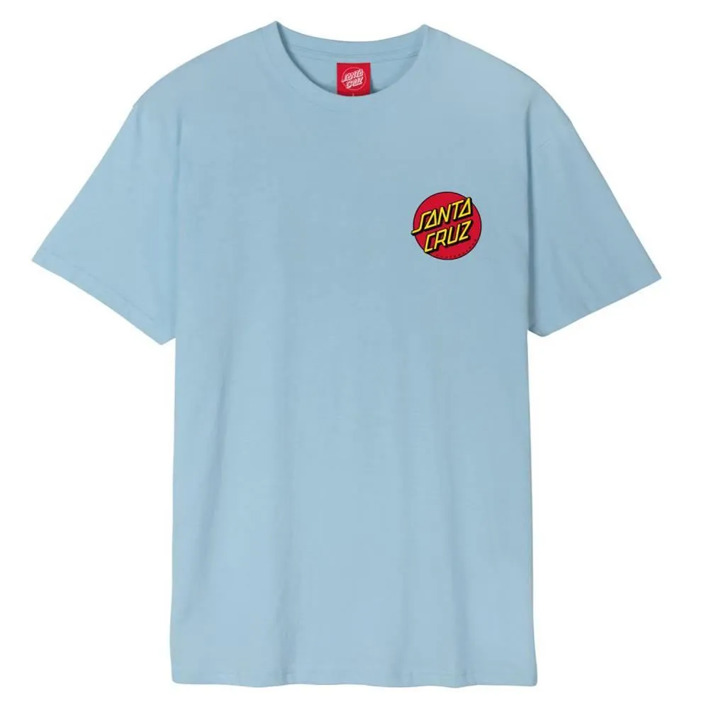Casual Comfort Wear Non Restrictive Silhouette Santa Cruz Classic Dot Chest T-shirt - Sky Blue