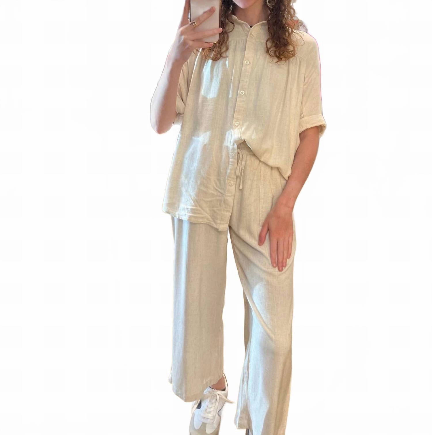 Tagless Design Savannah Linen Set In Oatmeal