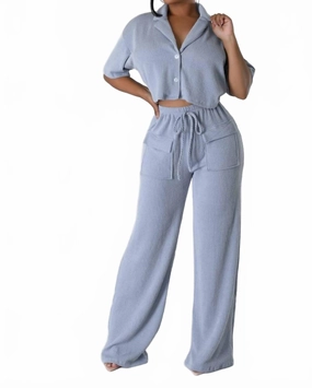 Sayla Pants Set In Light Blue Machine Washable Fabric