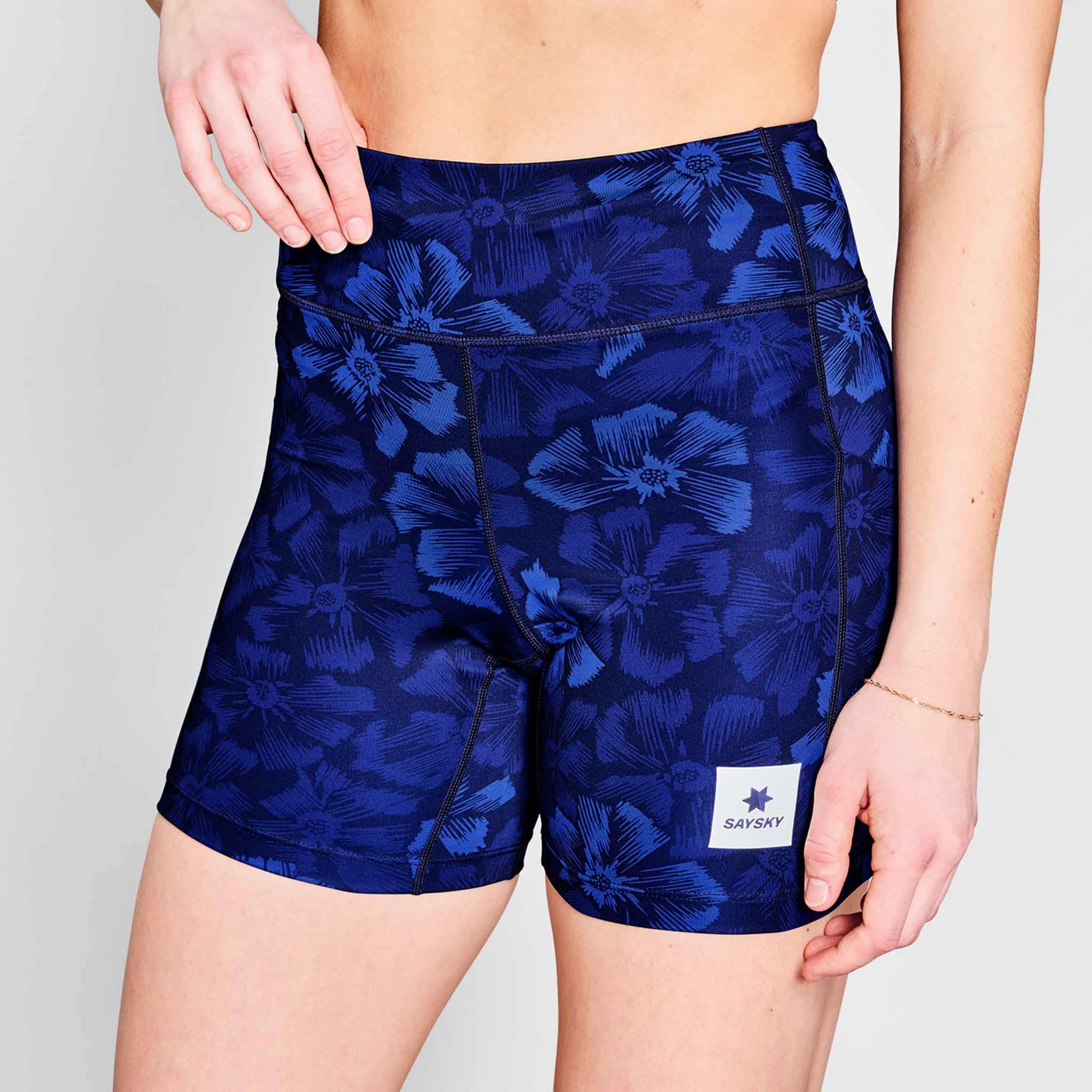 Breathable layers interest SAYSKY | Women's Flower Combat  Short Tights 7" - Blue AOP