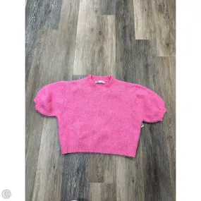 Sweater Short Sleeve By Zara In Pink, Size: S Sport Top Fade Resistant Finish