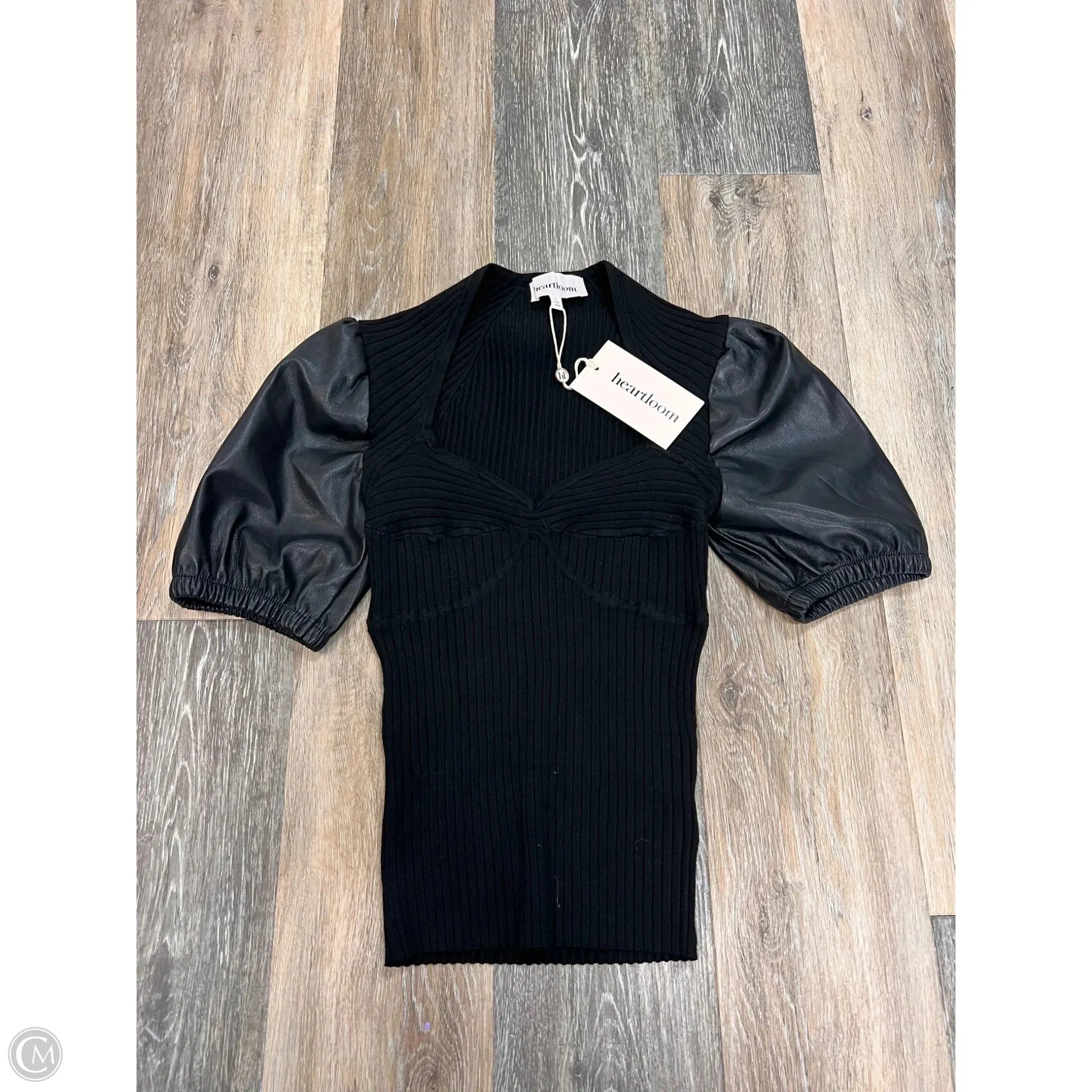 Top Short Sleeve By Heartloom In Black, Size: S Layered Hemline Easy Wear