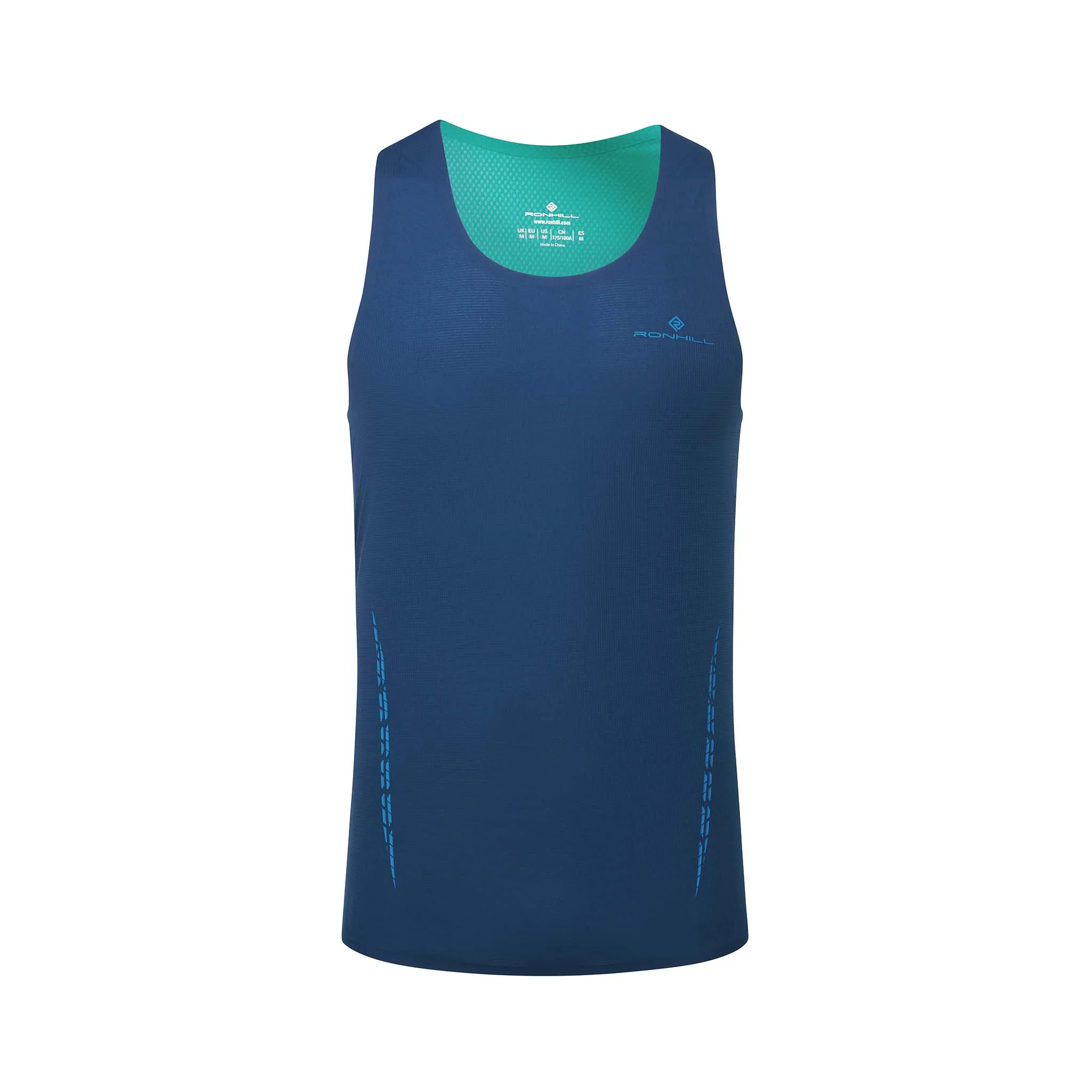 Ronhill | Men's Tech Race Vest - Deep Navy/Deep Laguna Reflective details