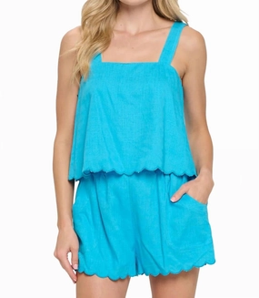 Aegean Sky Scalloped Detailed Set In Blue Tagless Comfort