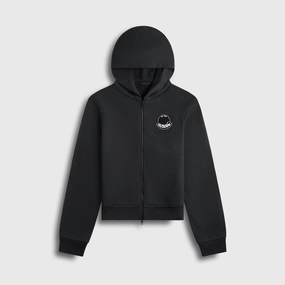 Seamless Design Moncler Zip-Up Hooded Jacket - Black