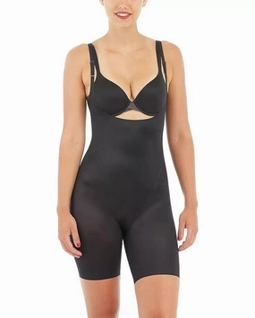 Spanx Thinstincts 2.0 Women 3X Black Stretch Open-Bust Mid Thigh Bodysuit JDM471 Eco Friendly Design