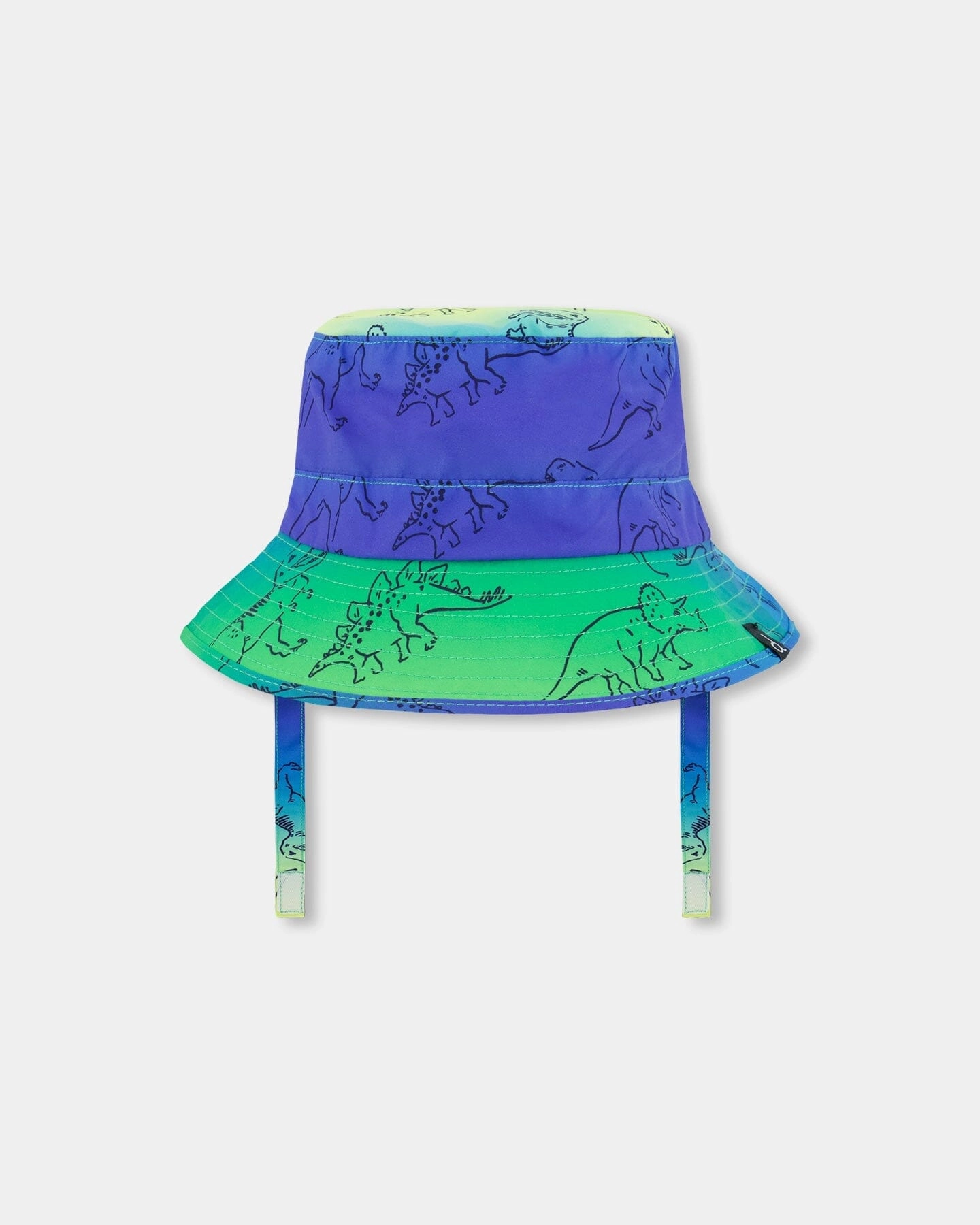 Printed Beach Hat Vibrant Blue And Green Dino Double Layered Lining