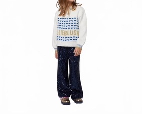 Sequin Trousers In Navy Essential Fit