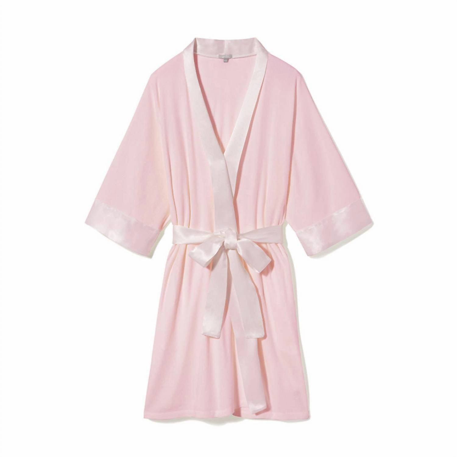 Shala Rib Knit Camono Robe In Blush MoistureWicking Technology Double Needle Stitching