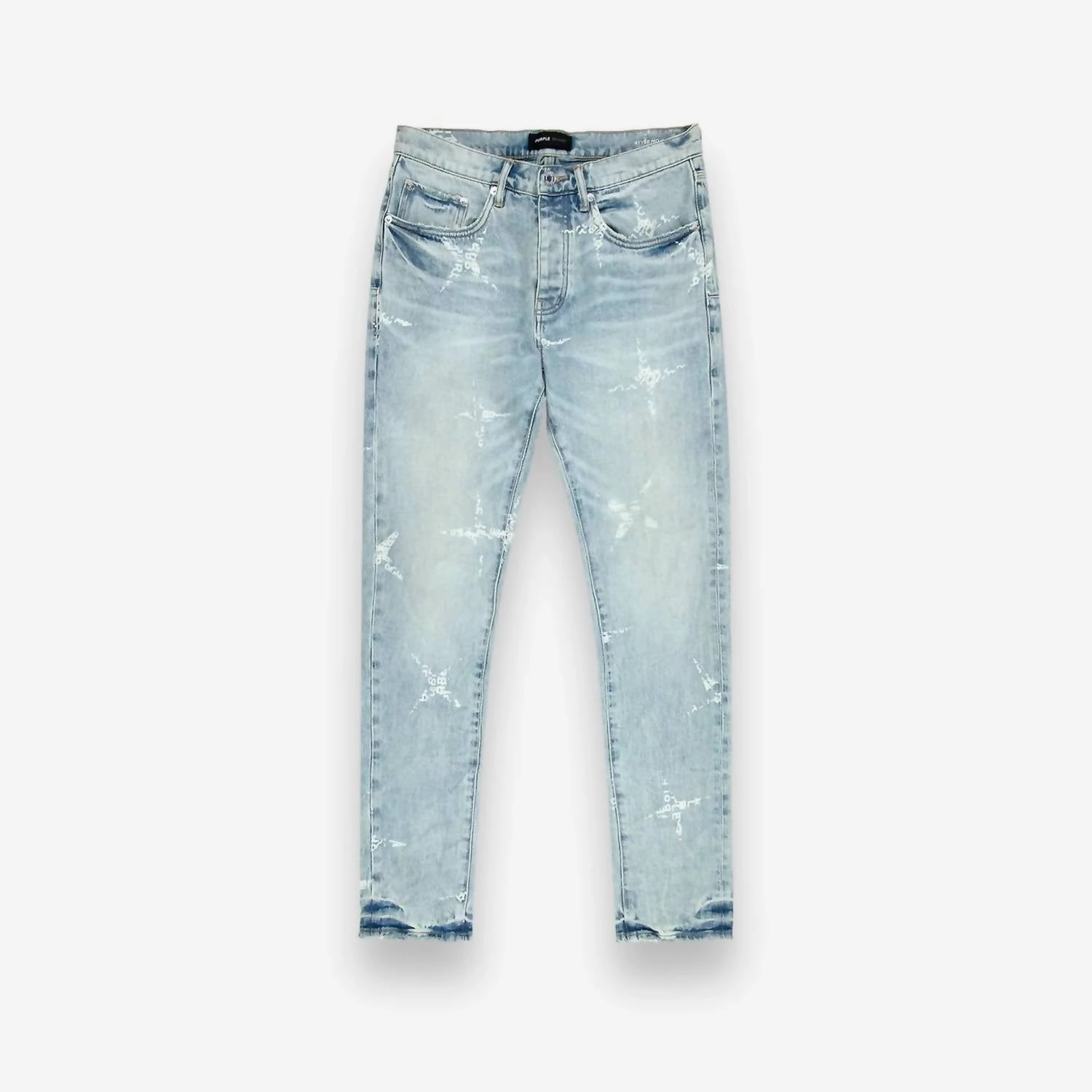 High Rise Men's Monogram Skinny Jeans In Light Indigo