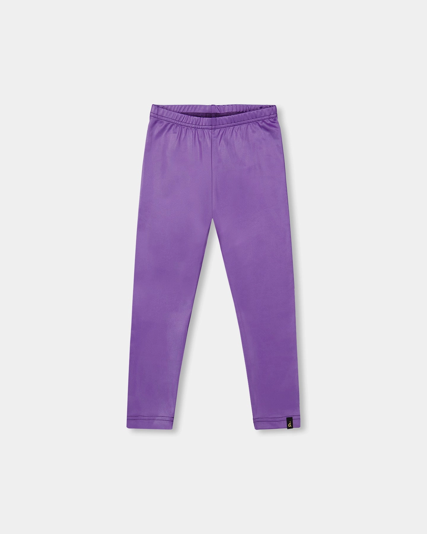 Shiny Stretch Leggings Purple Anti Pilling Fabric Effortless Look