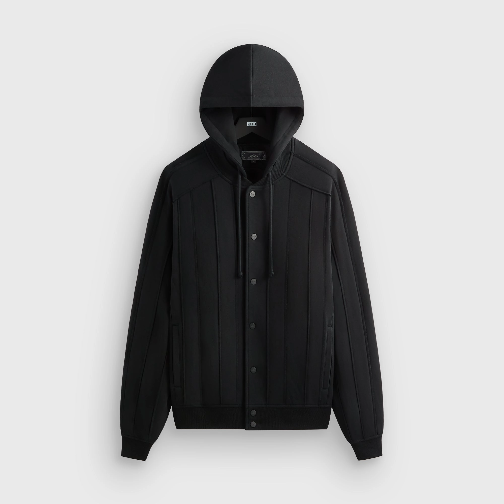 Durable Outer Layer CompressionPackableFabric Kith Hooded Marvin Bomber Jacket - Black