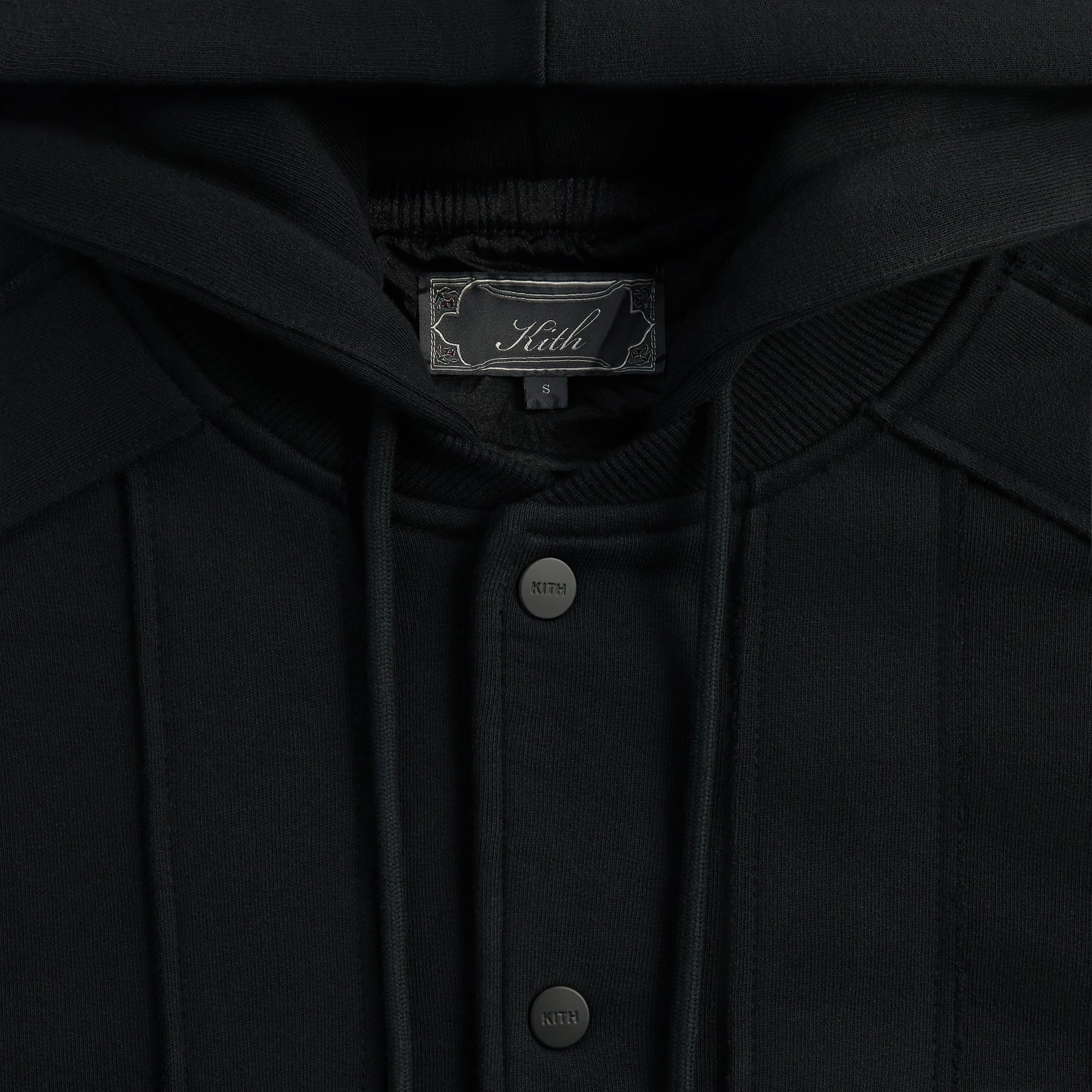 Kith Hooded Marvin Bomber Jacket - Black Windproof Cuffs Strong Zip