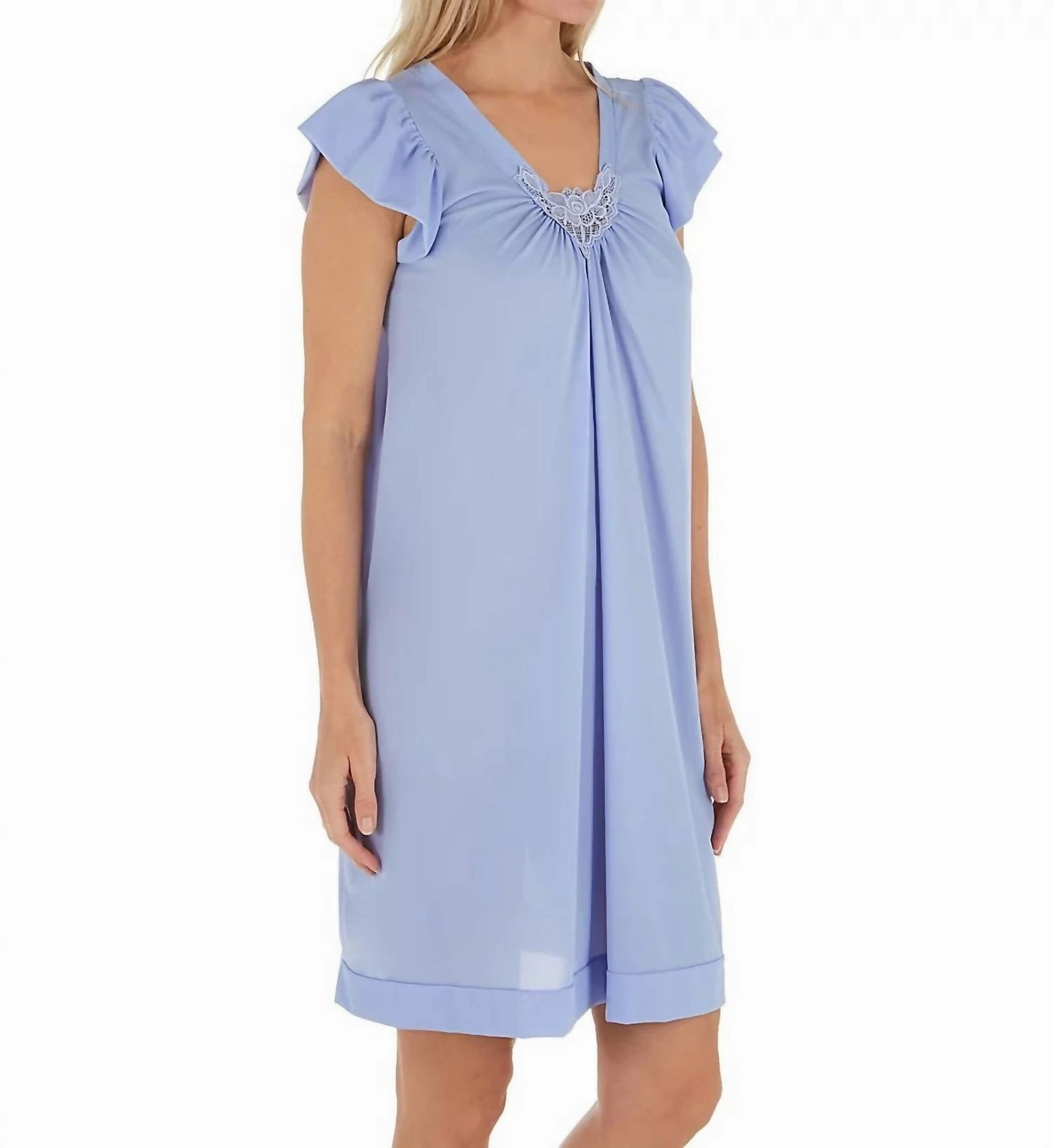 Short Cap Sleeve Nightgown In Lilac Seamless construction Flatlock Seams