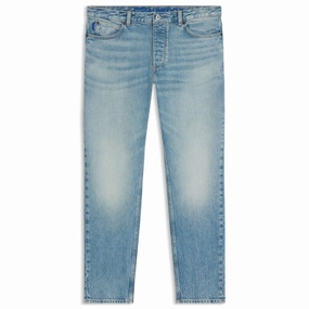 Shopping Day Slim Soft Date Night Street Fashion Tapered-fit jeans in green-cast stretch denim