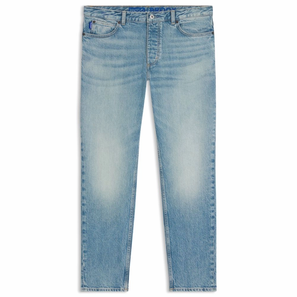 Night Out Traveler Gear Stylish Office Wear Trendy Home Comfort Tapered-fit jeans in green-cast stretch denim