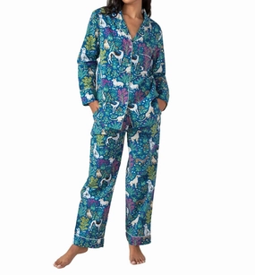 Long Pajama Set In Must Love Dogs StainResistant Coating Hidden Pocket Detail