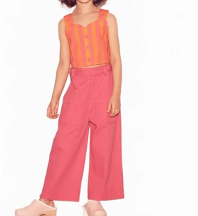 Anti Pilling Treatment Casual Chic Contrast Stitch Corda Pants In Lipstick