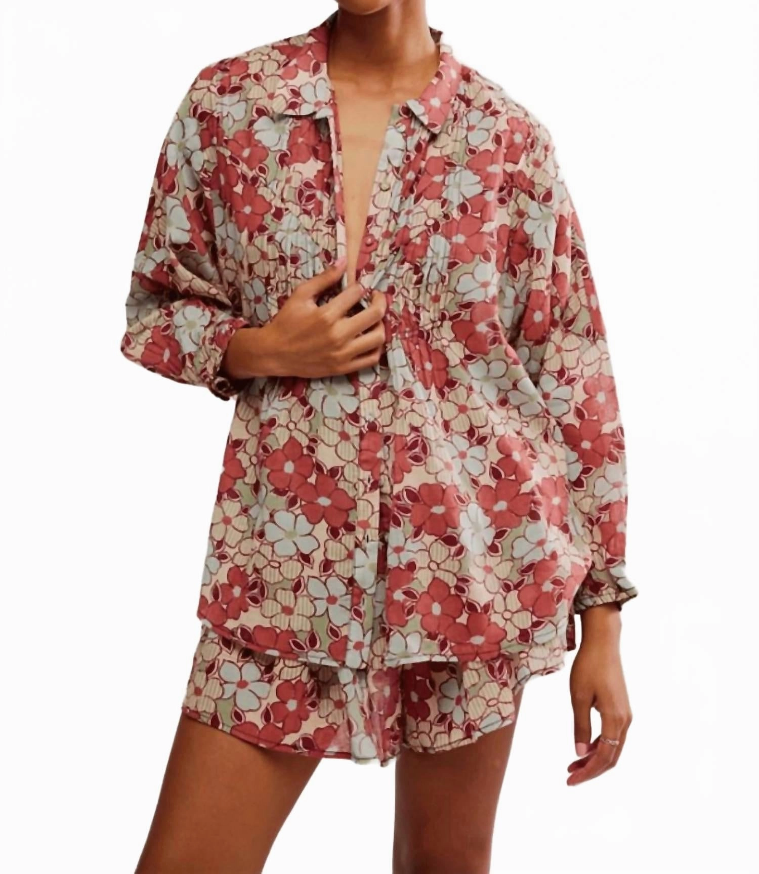 Sienna Skort Set In Stone Combo Breathable Mesh Panels Wide Collar
