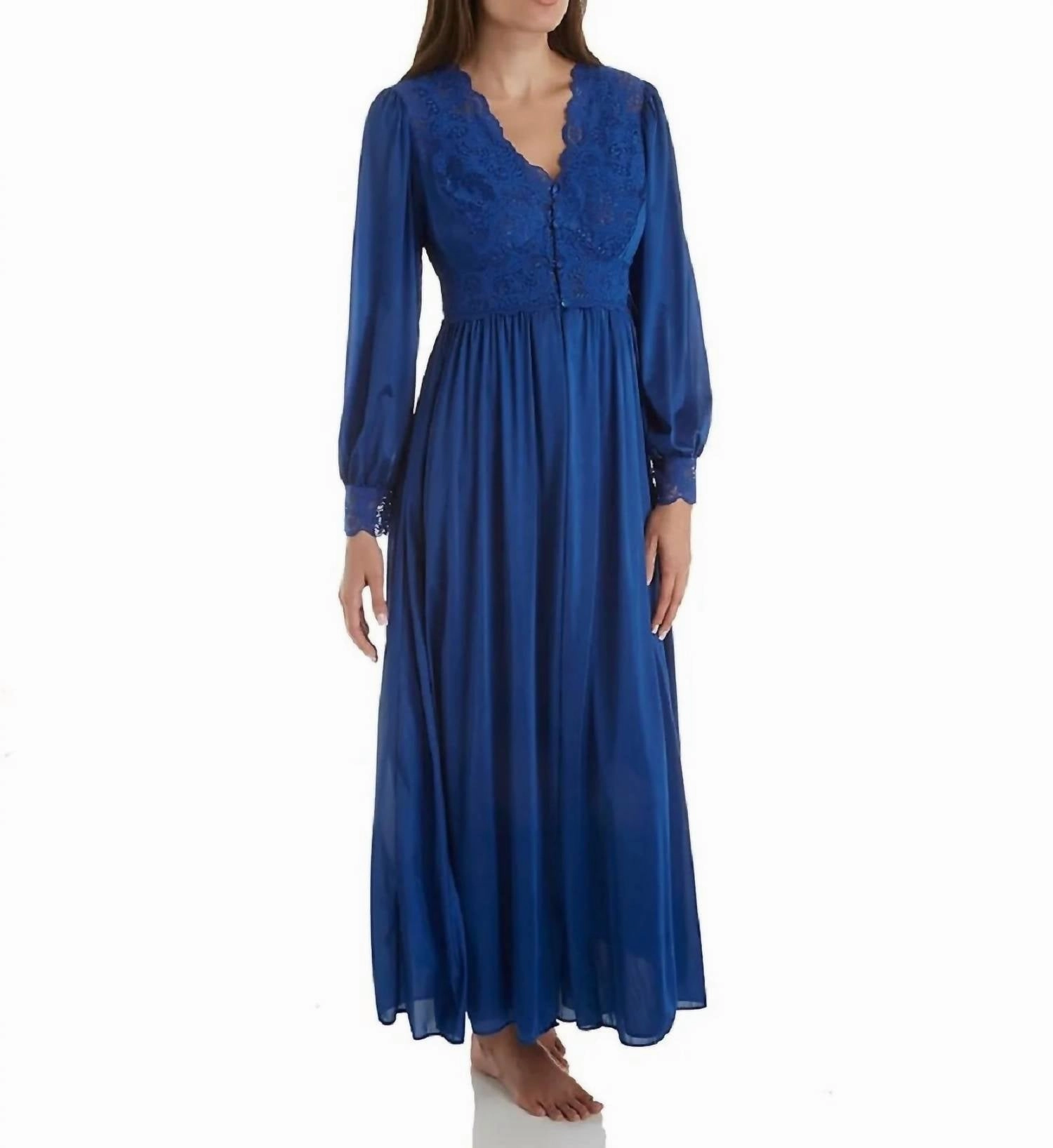Convertible Features Silhouette 54" Long Sleeve Long Coat In Navy