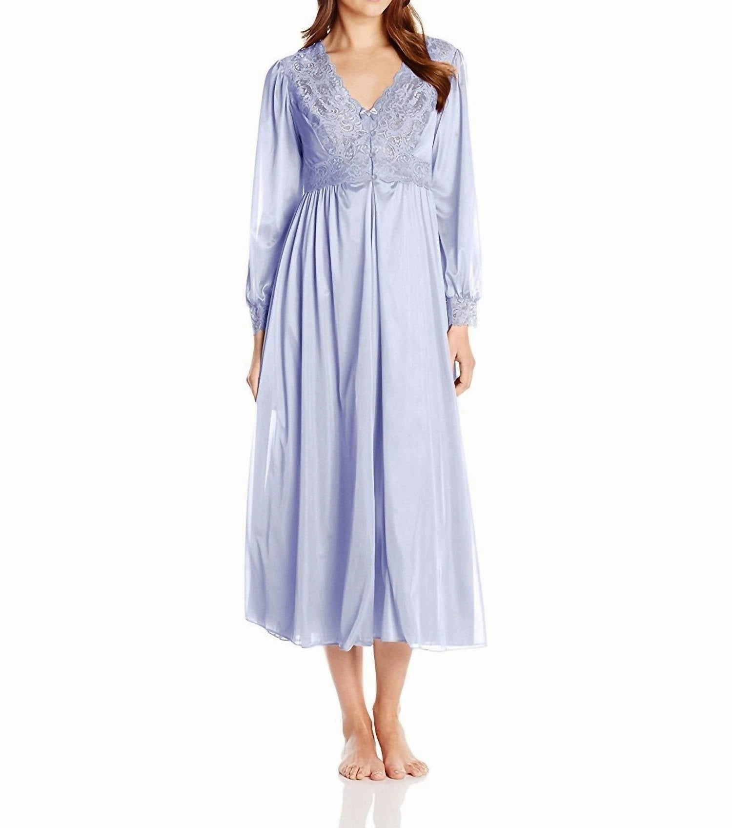 Layered Neckline Silhouette 54" Long Sleeve Long Coat In Peri Frost