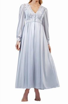 Silhouette 54" Long Sleeve Long Coat In Silver Stretch Material HighWaisted Design