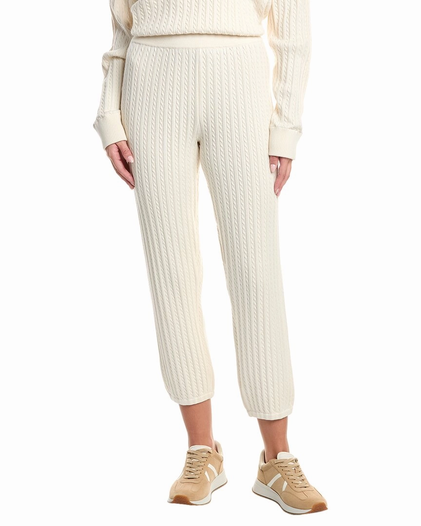 StainResistant Coating High Neckline SIMKHAI Cable Cashmere-Blend Jogger Pant