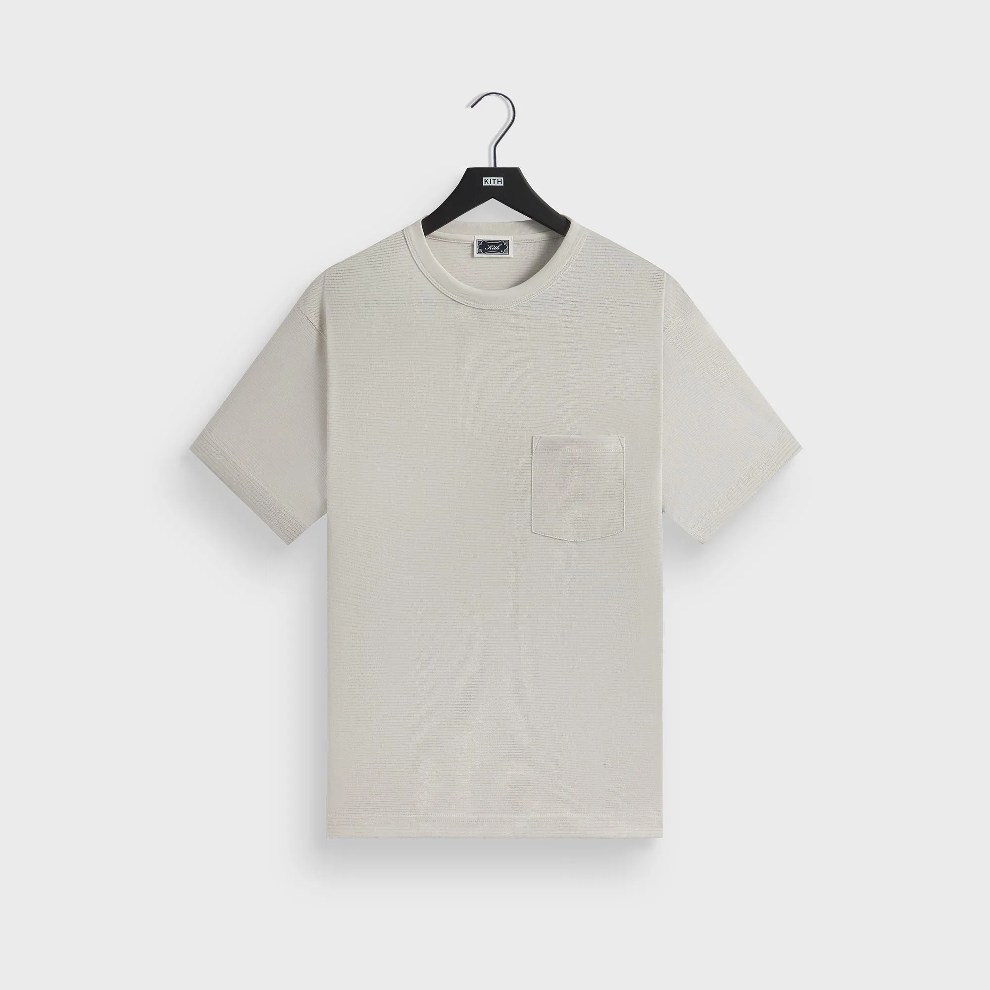 Kith Pointelle Mesh Leonard Pocket Tee - Concrete Durable Knitwear