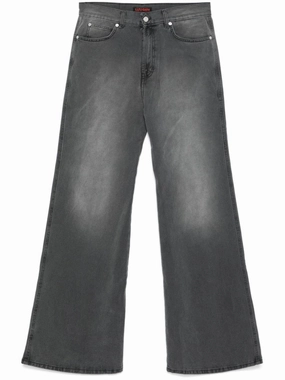Soft Sustainable Trend Setter Chill Outfit Student Outfit Wide-Leg Denim Jeans With Concealed Fly And Whiskering Effect