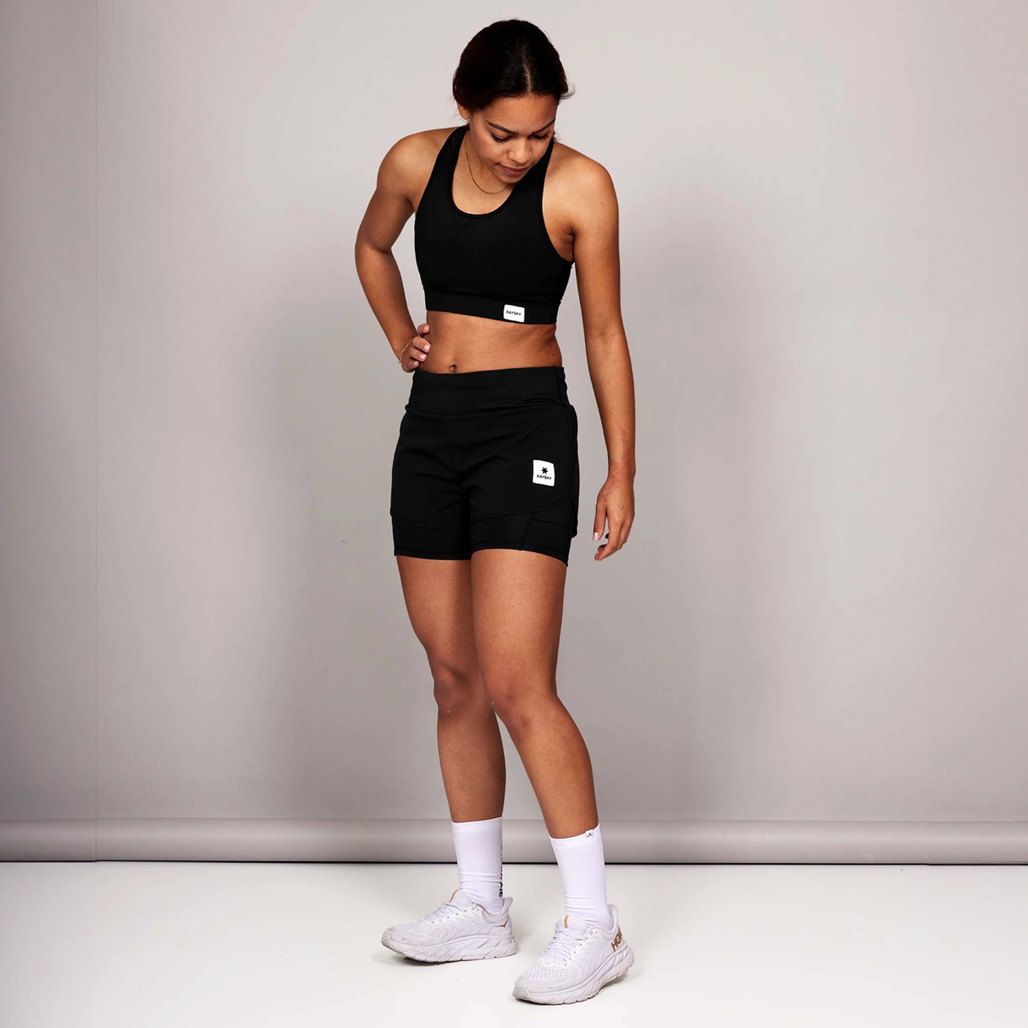 Abrasion Free Lining SAYSKY | Women's 2 In 1 Pace Shorts 3" - Black