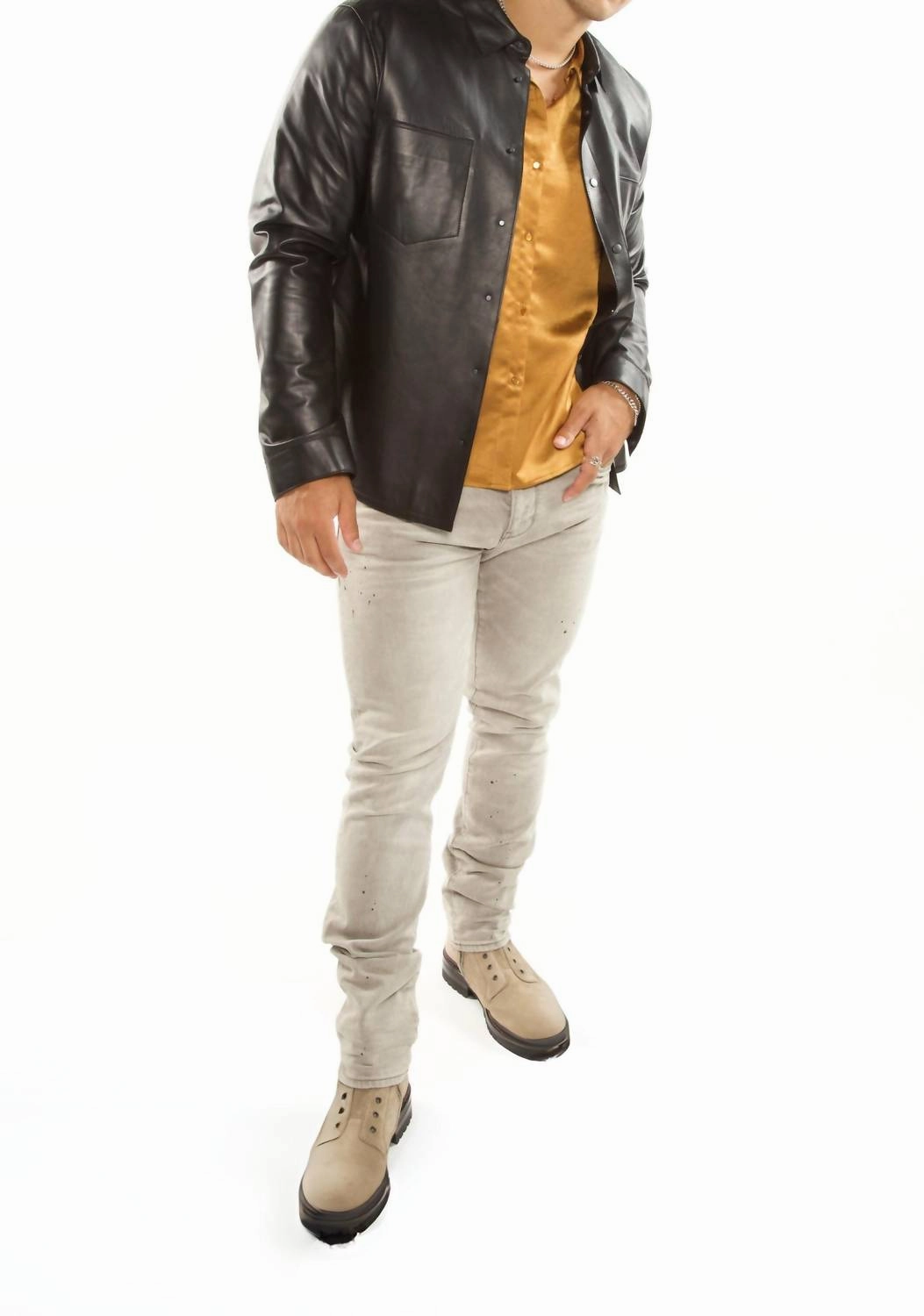 Classic Office Wear Stretch Road Trip Brunch Outfit Skinny Fit Cotton-Stretch Jeans In Light Grey