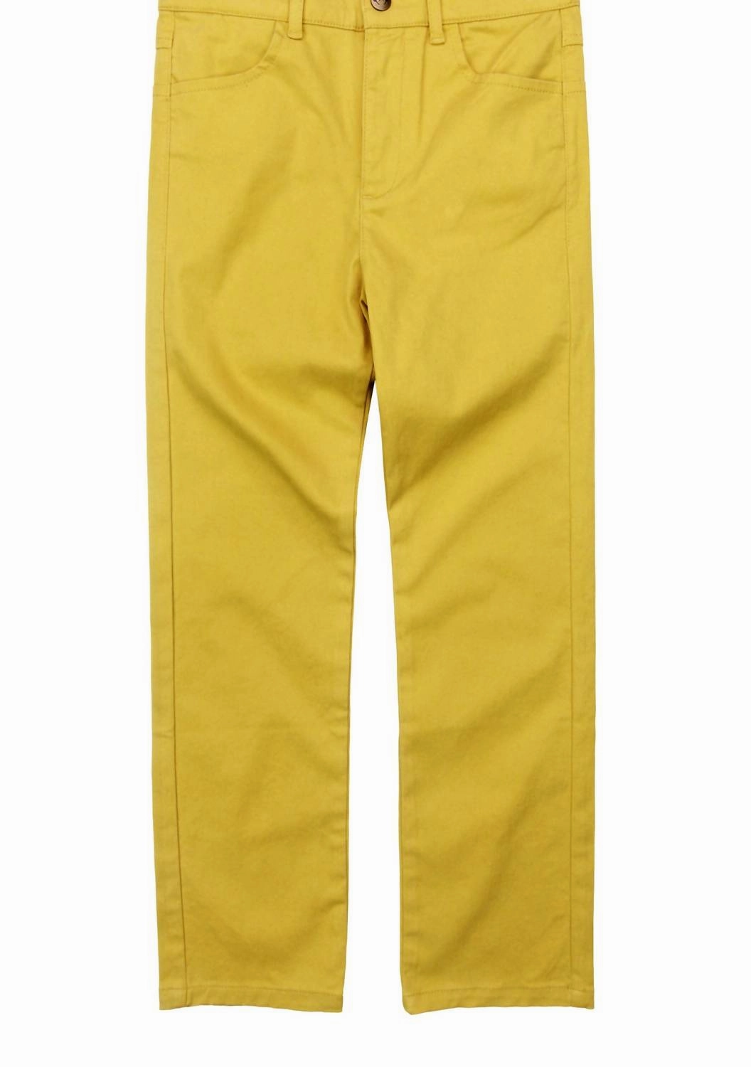 Skinny Twill Pant In Gold Eco Friendly Fabric NoBuckleDesign
