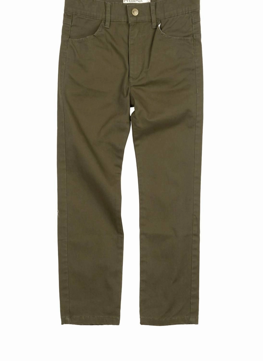 Skinny Twill Pants Jeans In Moss Green RecycledMaterial